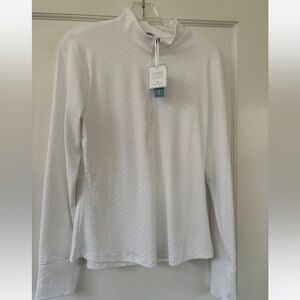 Sigrid Olsen NEW Golf & Tennis Bright White Half Zip  Activewear Jacket Women M